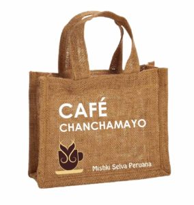 bolsas de yute con fuelle para café mishki