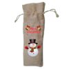 bolsas de yute navideñas para botellas de vino