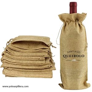 bolsas de yute para botellas con logo