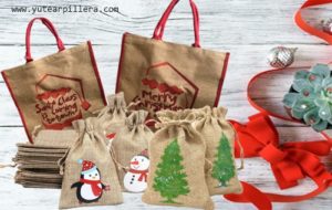 bolsas navideñas de yute