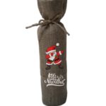bolsas navideñas de yute para botellas de vino