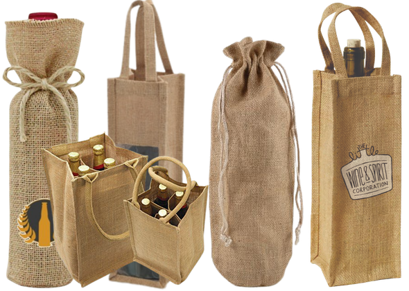 Bolsas de yute para vino fabricadas en Gamarra Lima