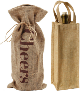 Bolsas de yute para botellas de vino como regalo ecológico